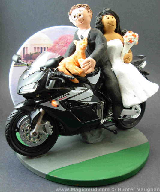 Sportbike Motorcycle Wedding Cake Topper
