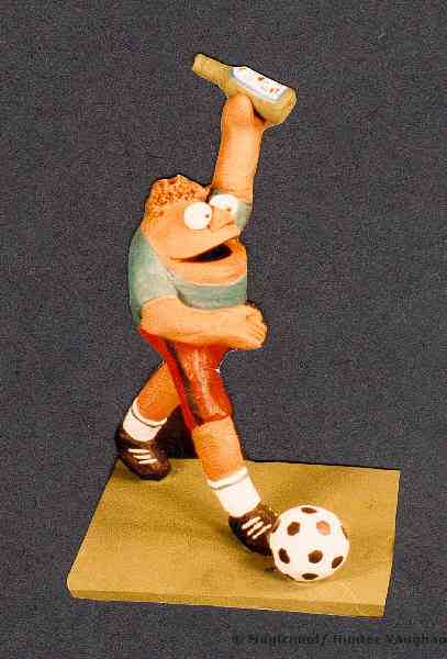 Personalized soccer figurine with his favorite beer