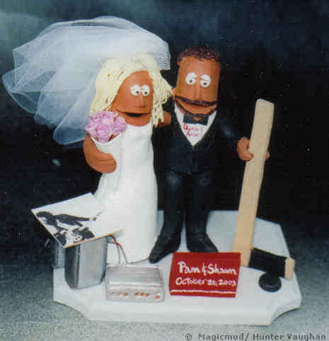 hockey player wedding cake topper