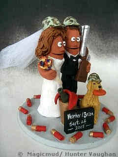 Wedding Cake Topper Custom made for Hunting Couple