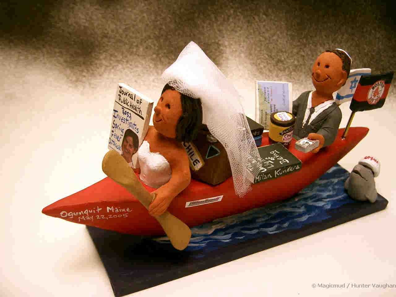 Wedding Cake Topper for Kayaking Couple