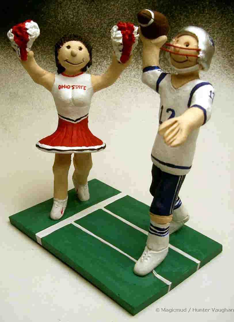 Wedding Cake Topper Personalized for Football Player and Cheerleader