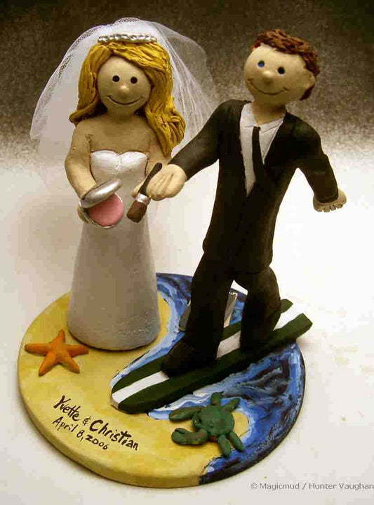 Hang Ten!!....Surfers Wedding Cake Topper, custom made