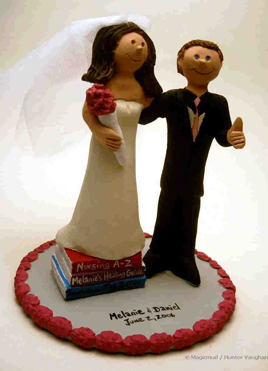 Wedding Cake Topper for Nurse and her Groom