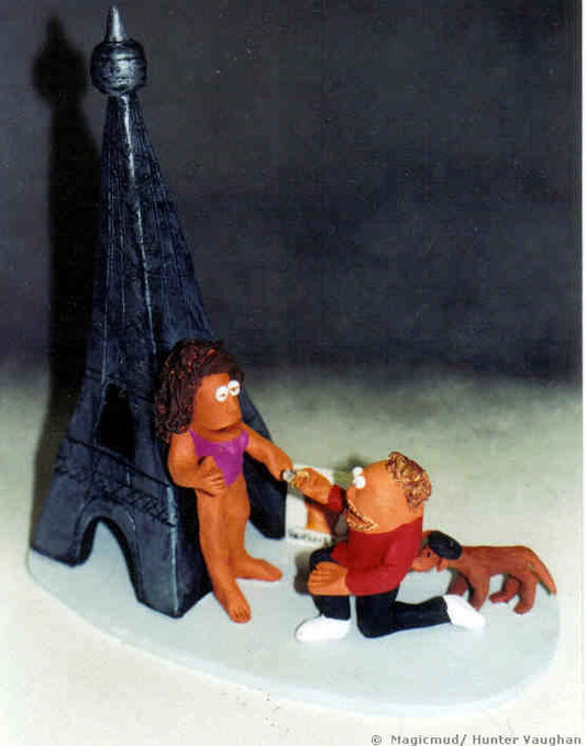 Wedding Proposal Cake Topper at Eiffel Tower