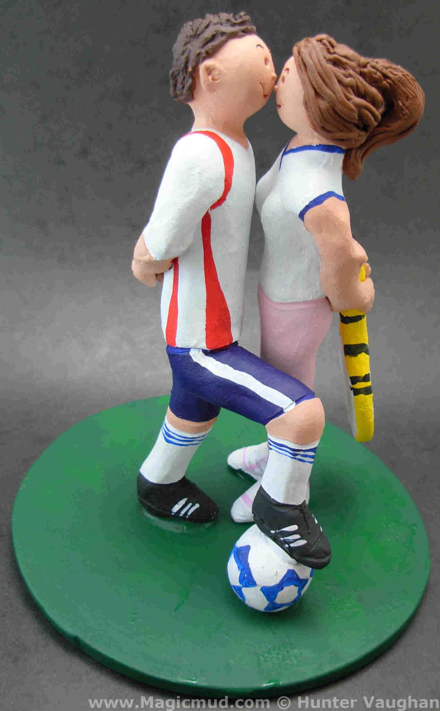 Soccer Groom Wedding Cake Topper,  FIFA Soccer Wedding Cake Topper -  Soccer Bride Wedding Cake Topper - iWeddingCakeToppers