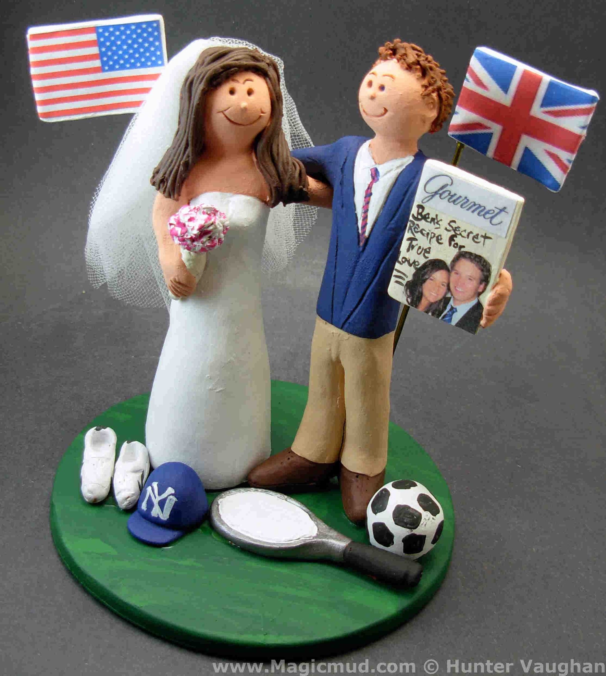 Soccer Groom Wedding Cake Topper,  FIFA Soccer Wedding Cake Topper -  Soccer Bride Wedding Cake Topper - iWeddingCakeToppers