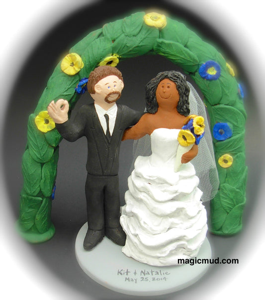 MultiRacial Wedding Cake Toppers, Custom Made Interracial Wedding Cake Topper - Mixed Race Wedding Cake Topper