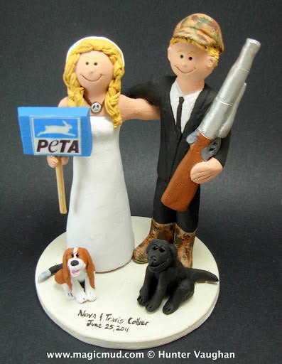 Hunting Groom Wedding Cake Topper, Duck Hunter's Wedding Cake Topper - Redneck Wedding Cake Topper - Shotgun Wedding Cake Topper - iWeddingCakeToppers