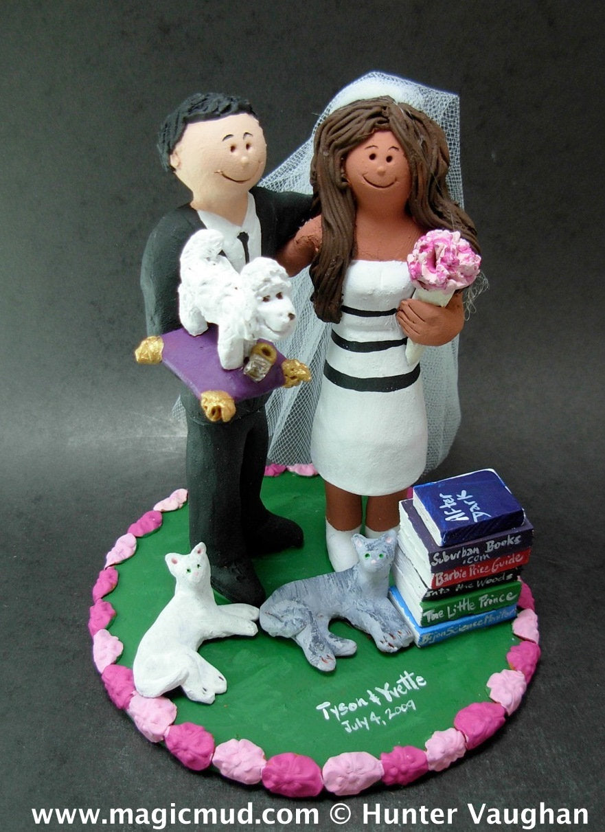 MultiRacial Wedding Cake Toppers, Custom Made Interracial Wedding Cake Topper - Mixed Race Wedding Cake Topper - iWeddingCakeToppers