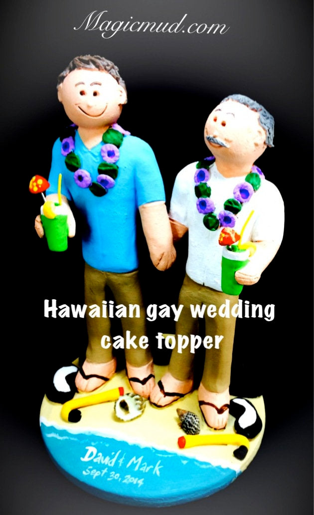 Same Sex Wedding Cake Toppers, Gay Wedding Cake Topper, Two Grooms Wedding Cake Topper - Gay's Wedding Cake Topper - iWeddingCakeToppers