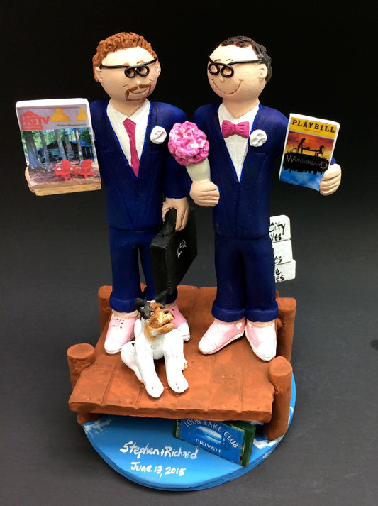 Same Sex Wedding Cake Toppers, Gay Wedding Cake Topper, Two Grooms Wedding Cake Topper - Gay's Wedding Cake Topper - iWeddingCakeToppers