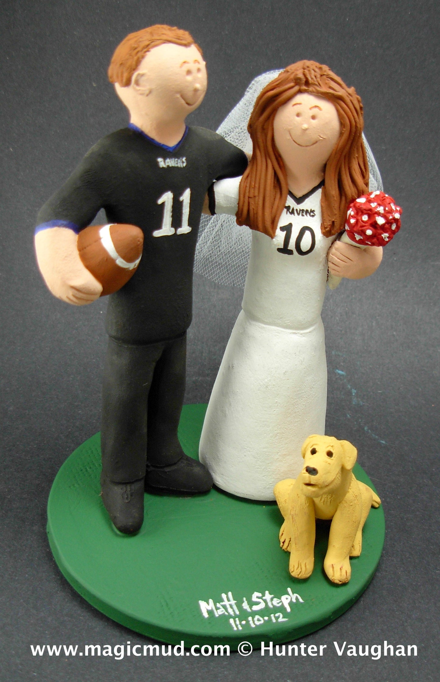 Football Wedding Cake Topper,  Football Bride Wedding Cake Topper -  Steeler's Wedding Cake Topper - New York Giants Wedding Cake Topper