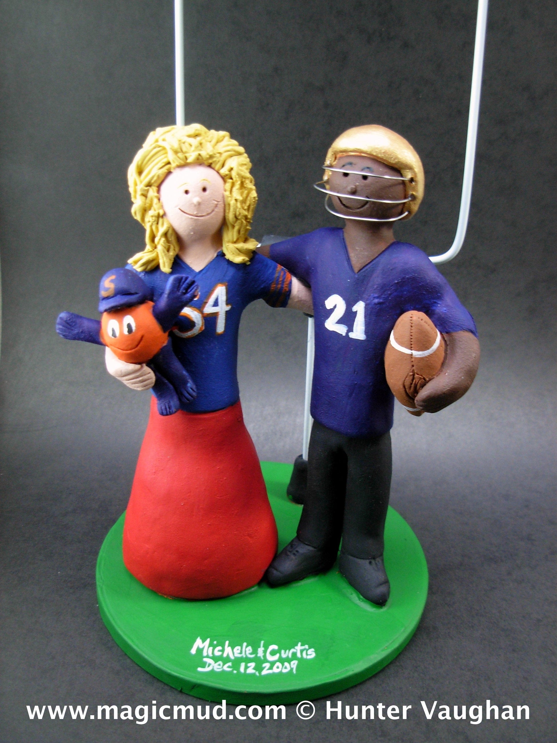 College Football Wedding Cake Topper,  Football Bride Wedding Cake Topper - Football Fan's Wedding Cake Topper - iWeddingCakeToppers