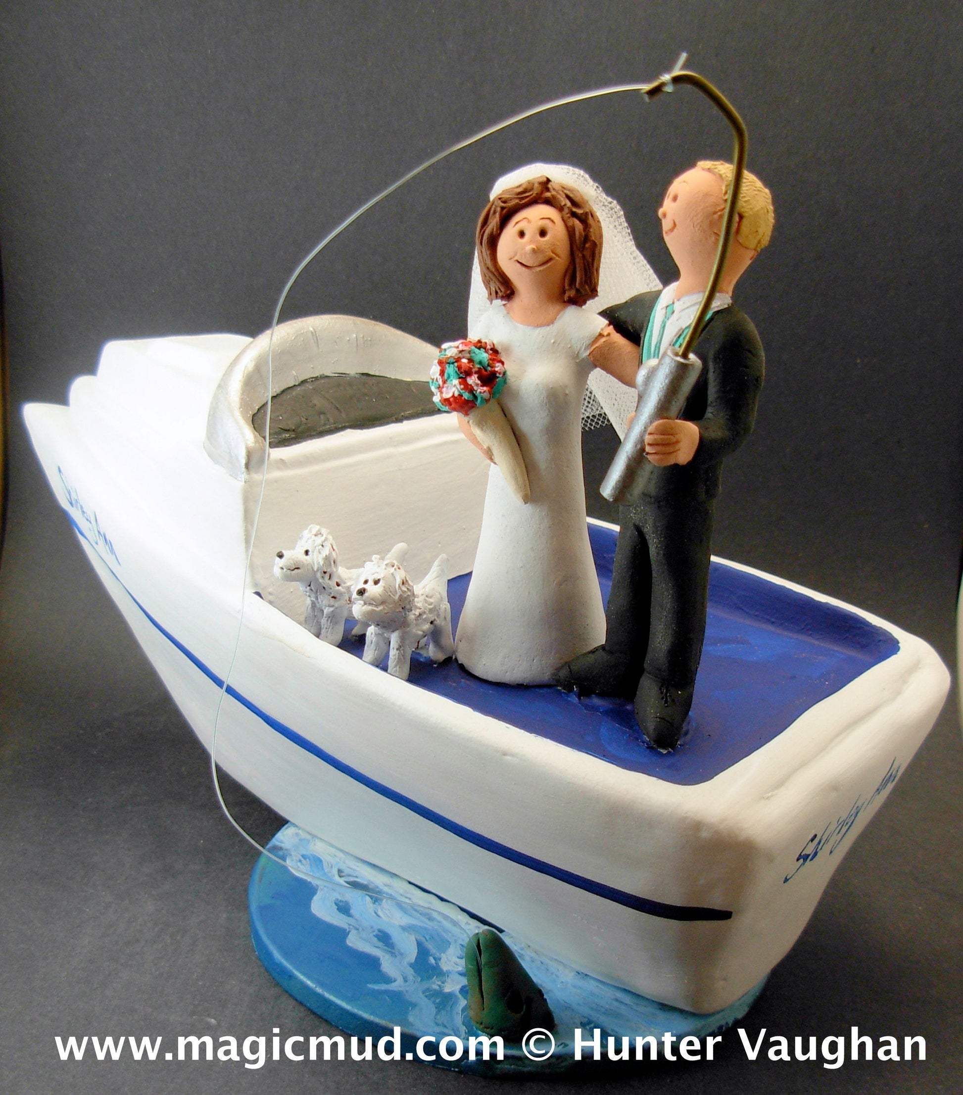 SailBoat Wedding Cake Topper, Yachting Wedding Cake Topper - Sailor's Wedding Cake Topper- MotorBoat Wedding Cake Topper - iWeddingCakeToppers