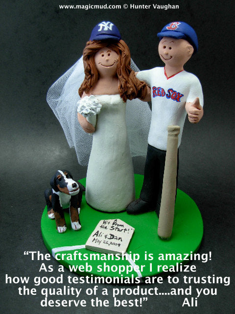 Personalized Baseball Wedding Cake Topper - NY Giants Wedding Cake Topper - Chicago Cubs Wedding Cake Topper - Bride Baseball Cake Topper - iWeddingCakeToppers