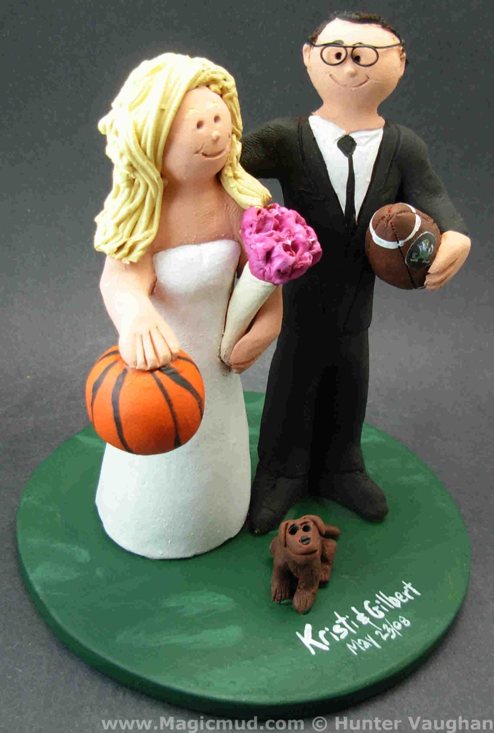 Basketball Wedding Cake Topper - Michigan State Wedding Cake Topper - Detroit Tigers Wedding cake topper - Red Wings Wedding Cake Topper
