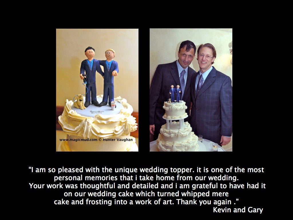 Gay Wedding Cake Toppers custom made for same sex weddings!...handmade to order to your specifications. - Gays Wedding Cake Topper - - iWeddingCakeToppers