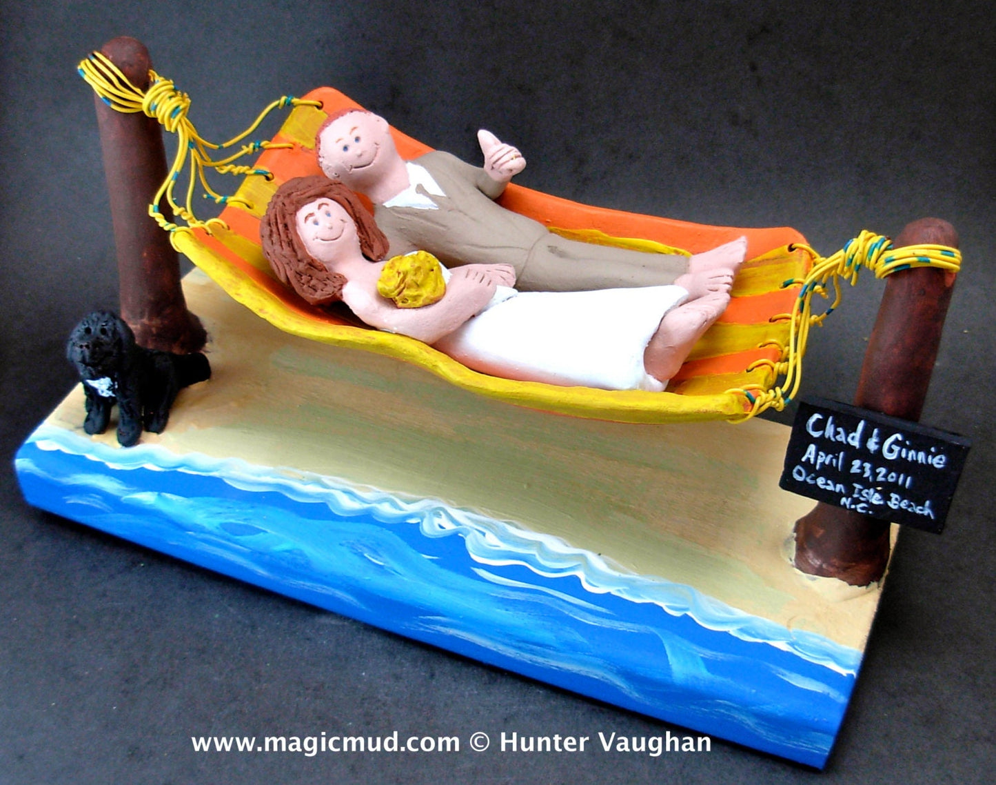 Beach Destination Wedding Cake Topper - Shopping Diva Wedding Cake Topper - Hawaiian Wedding Cake Topper -Beach side Wedding Cake Topper