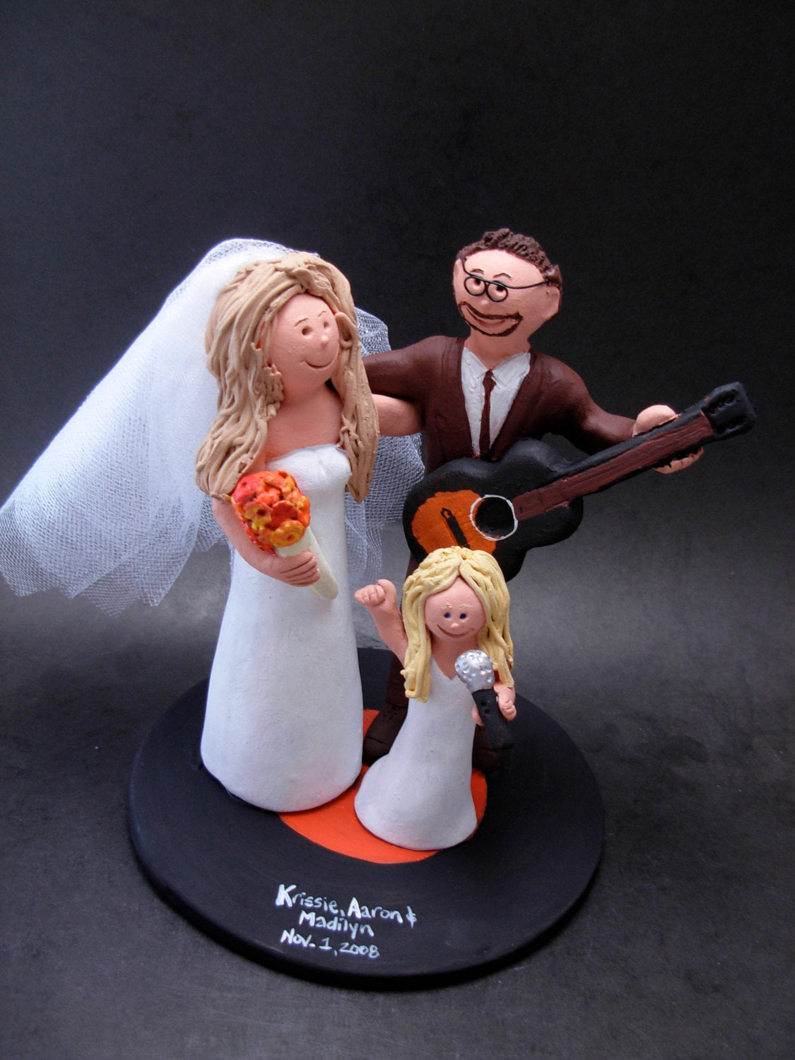 Wedding Cake Topper for a Blended Family, Wedding Cake Topper with Kids, 2nd Marriage CakeTopper, Wedding CakeTopper with Children - iWeddingCakeToppers