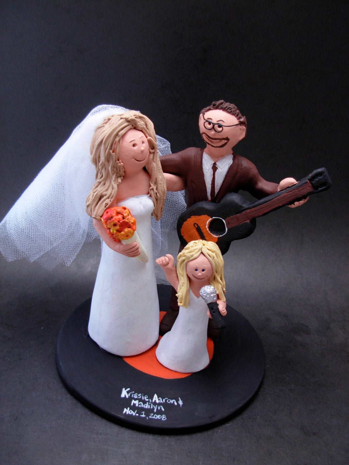 Blended Family Wedding Cake Topper,  Wedding Cake Topper with Kids, 2nd Marriage CakeTopper, Wedding CakeTopper with Children,family topper