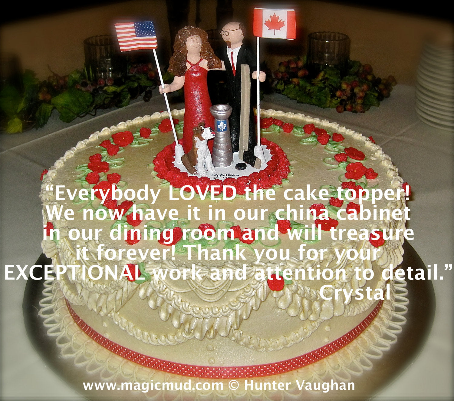 International Flags Wedding Cake Topper - Canadian Flag Wedding Cake Topper - American Flag Wedding Cake Topper - Old Glory Caketopper - iWeddingCakeToppers