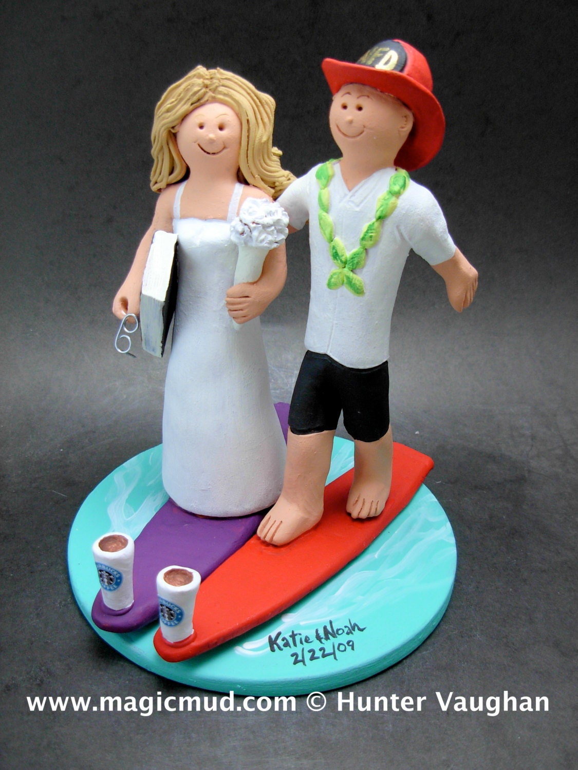 Fireman - Firefighter Wedding Cake Topper - Custom made to Order Fireman Wedding Cake Topper - Fireman Wedding Cake Topper -