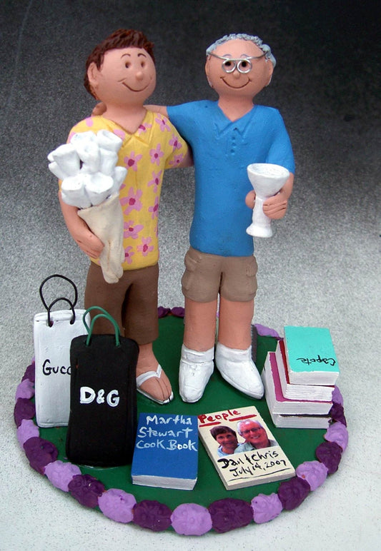 Wedding Cake Topper for Two Gay Grooms, Same Sex Wedding Cake Topper, Gay Wedding Figurine, Gay's Wedding Statue, Gay Men Wedding CakeTopper
