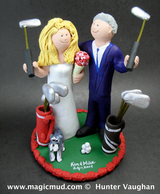 Golfer's Wedding Cake Topper, Golfing Wedding Cake Topper, Golfing Bride Wedding Cake Topper, Golf Destination Wedding Cake Topper