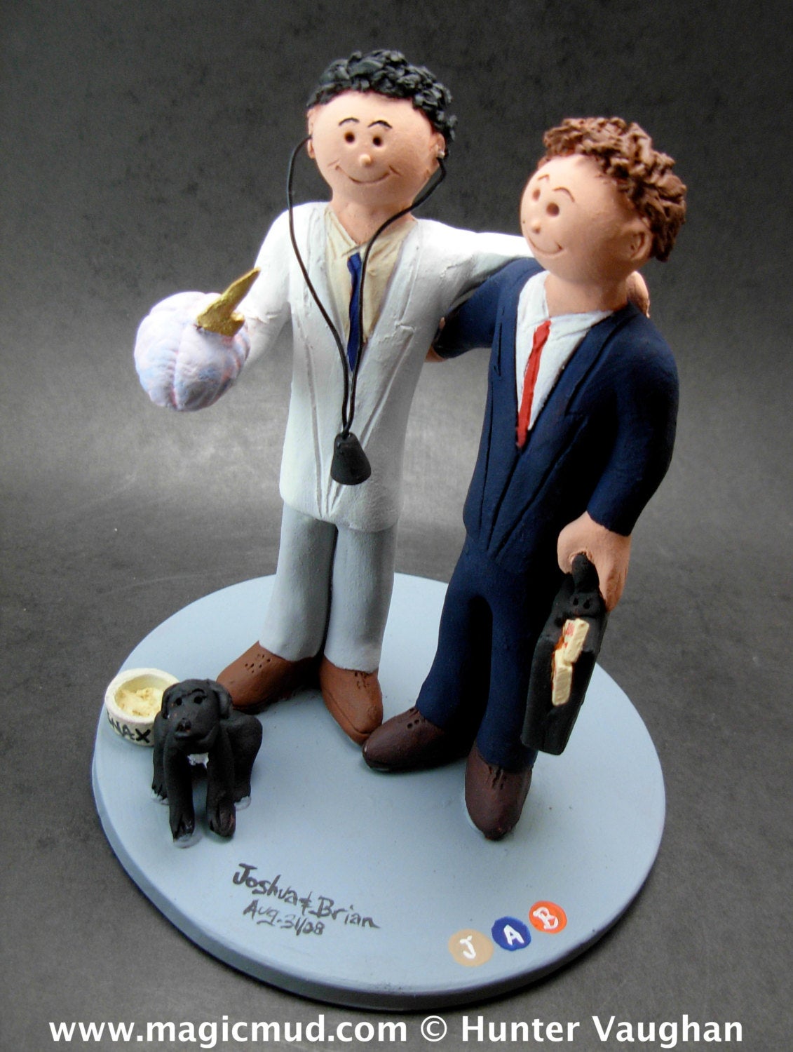 Wedding Cake Topper for Two Gay Grooms, Same Sex Wedding Cake Topper, Gay Wedding Figurine, Gay's Wedding Statue, Gay Men Wedding CakeTopper - iWeddingCakeToppers