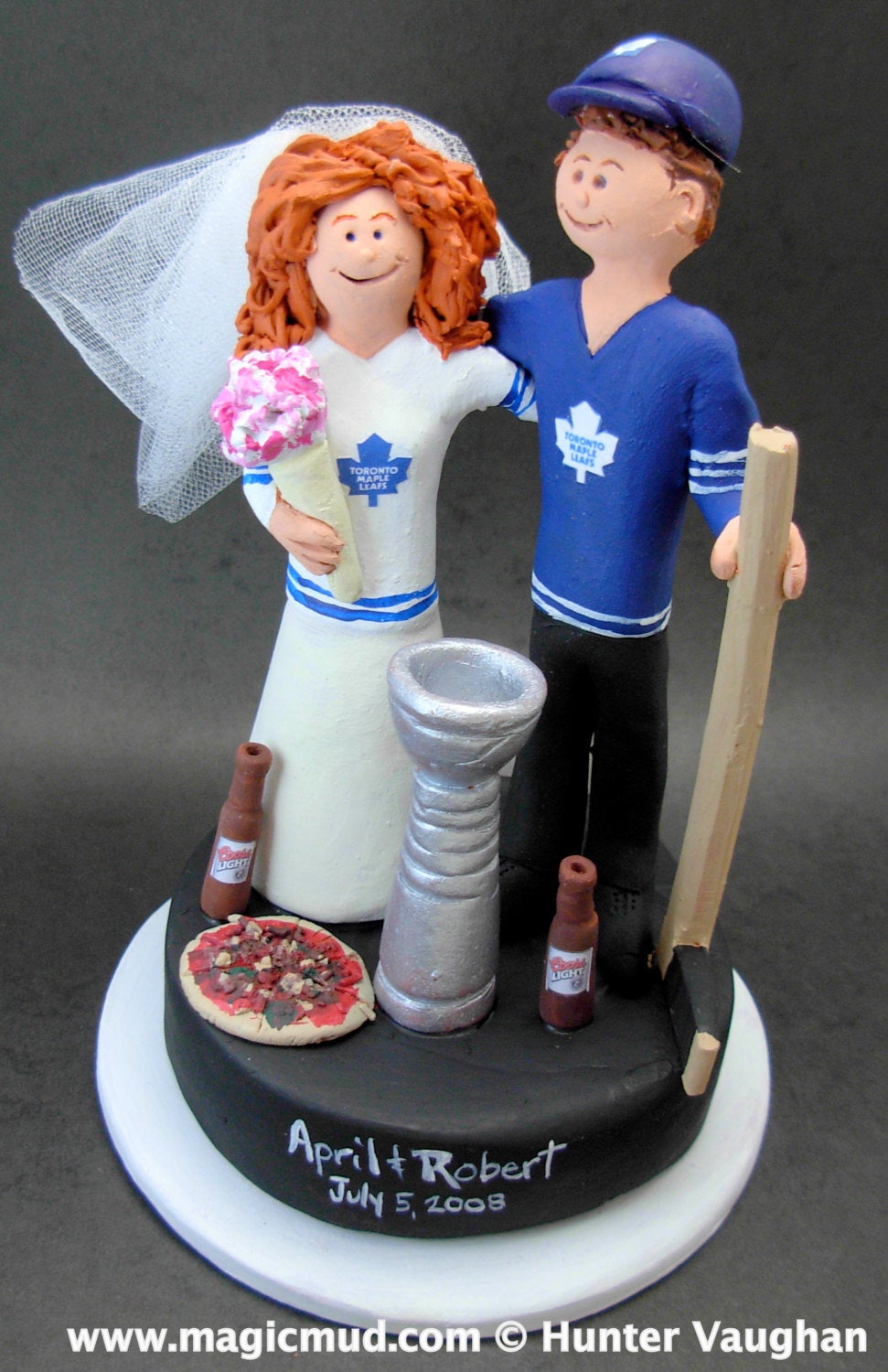 Buffalo Sabres Wedding Cake Topper, Hockey Wedding Cake Topper, Hockey Bride Wedding Cake Topper, Stanley Cup Wedding Cake Topper - iWeddingCakeToppers