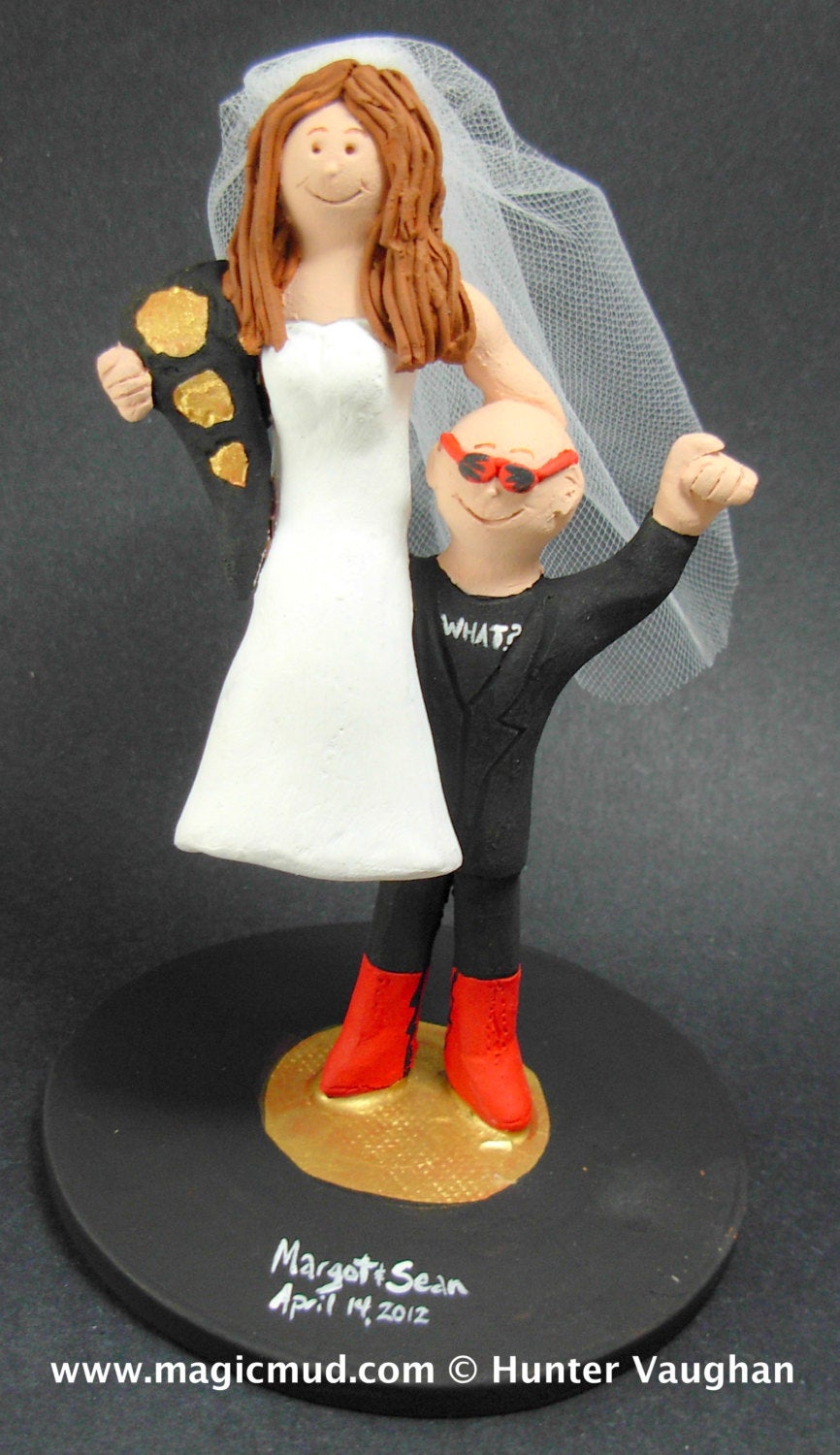 WWF Wrestler's Wedding Cake Topper, Wrestling Belt Wedding Cake Topper, Championship Wrestling Belt Wedding Cake Topper,Wrestlers CakeTopper - iWeddingCakeToppers