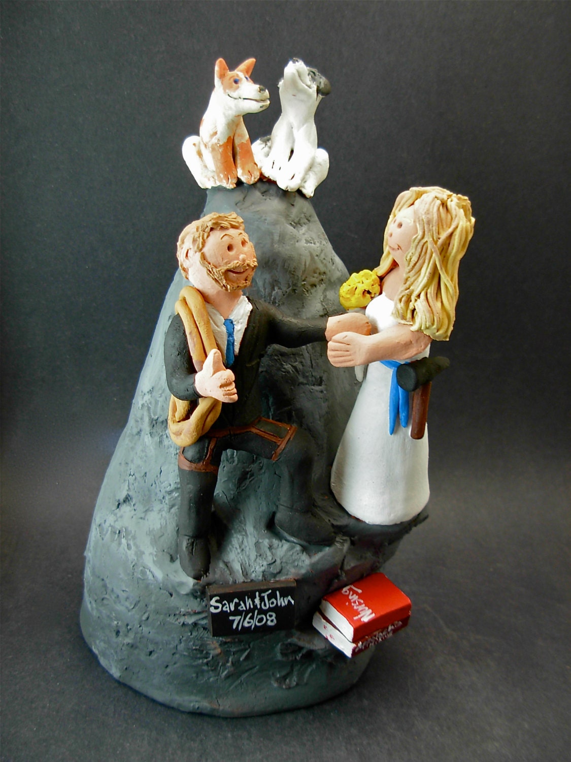 Mountain Climbers Wedding Cake Topper, Mountaineers Wedding Cake Topper, Hiker's Marriage CakeTopper, Wedding Cake Topper for Hiking Bride