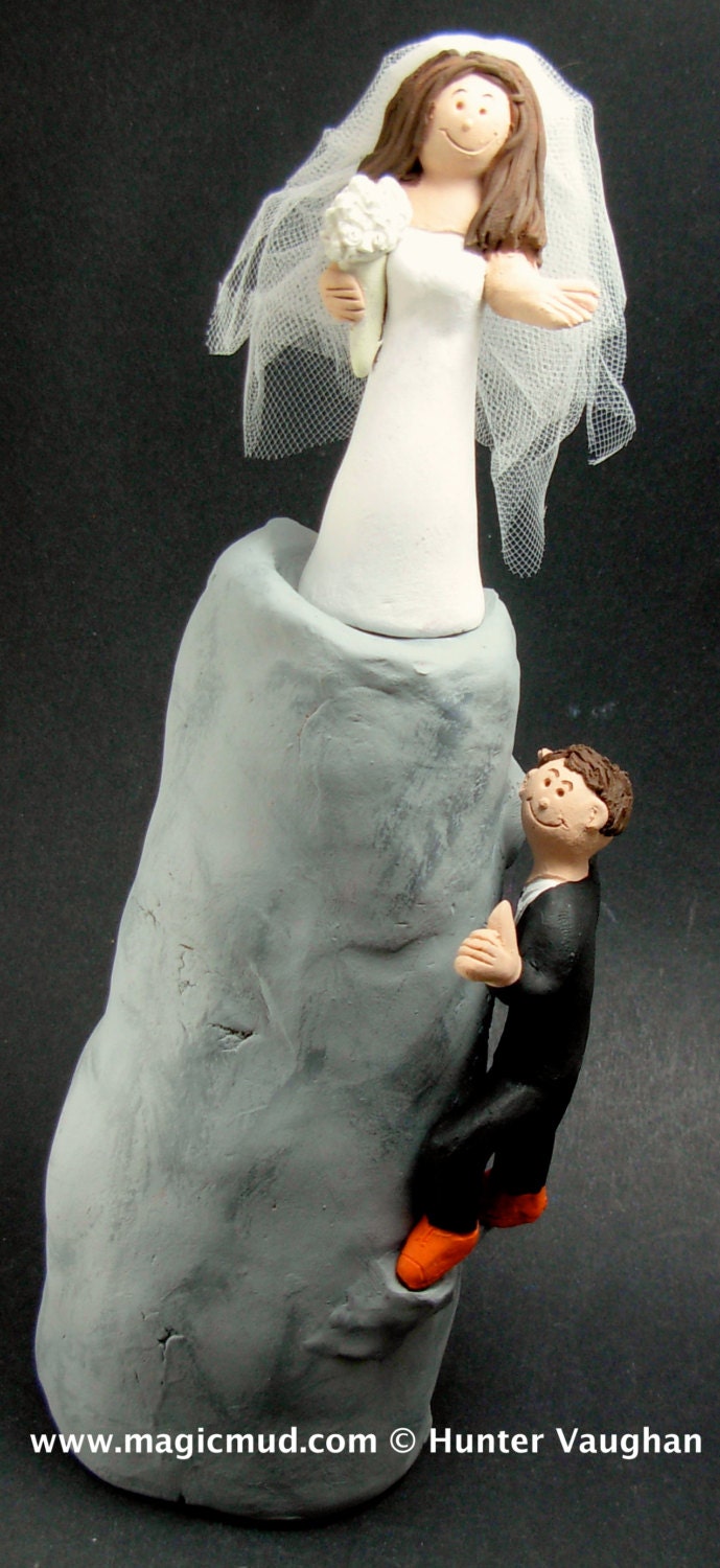 Mountain Climbers Wedding Cake Topper, Mountaineers Wedding Cake Topper, Hiker's Marriage CakeTopper, Wedding Cake Topper for Hiking Bride