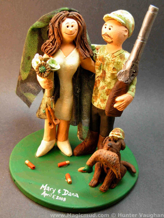 Redneck Wedding Cake Topper, Camouflage Bride and Groom Wedding Cake Topper, Hunting Wedding Cake Topper, Redneck Wedding Cake Topper