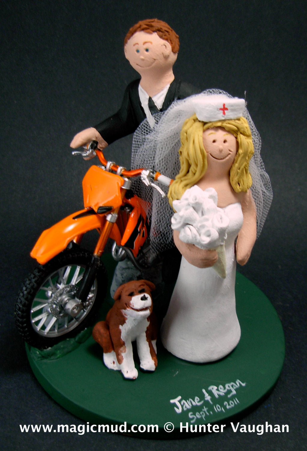 KTM Wedding Cake Topper, Dirt Bike Motorcycle Wedding Cake Topper, Off Road Motorcycle Wedding Cake Topper, Motorcycle Wedding Cake Topper - iWeddingCakeToppers