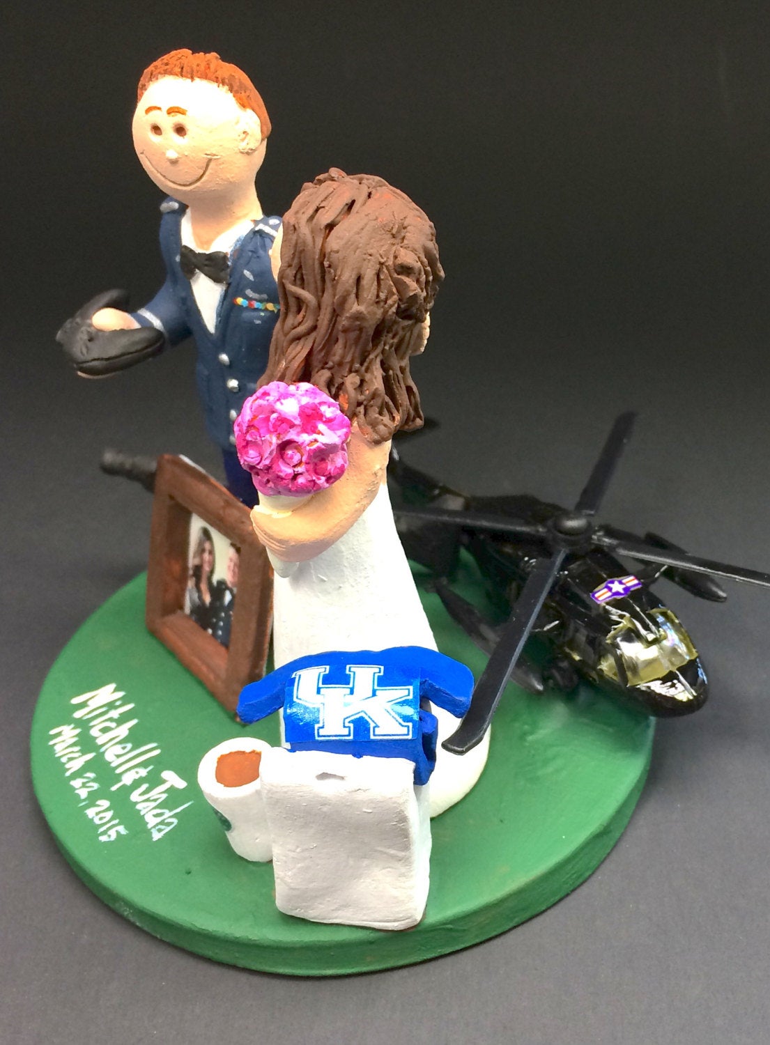 Blackhawk Helicopter Wedding Cake Topper, Pilot's Wedding Cake Topper, Air Force Pilot's Wedding Cake Topper, Old Glory Wedding Cake Topper - iWeddingCakeToppers