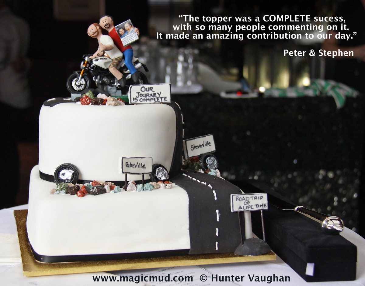 Gay Marriage Cake Topper Figurine, Gay Wedding Cake Topper, Caketopper for 2 Men, Two Grooms Caketopper, California Gays Wedding Cake Topper