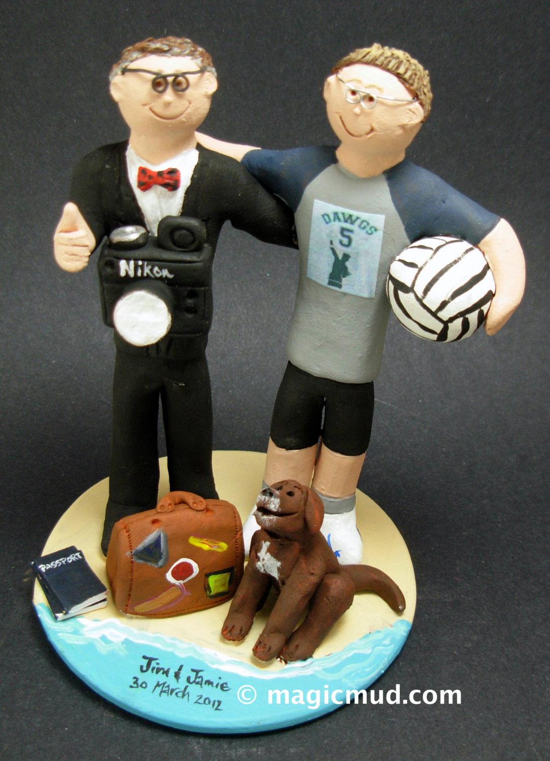 Same Sex Wedding Cake Topper , Gay Wedding Cake Topper, Caketopper for 2 Men, Two Grooms Caketopper, Florida Gays Wedding Cake Topper - iWeddingCakeToppers