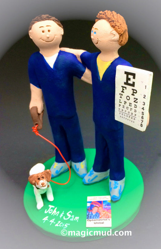 Gay Doctors Wedding Cake Topper, Gay Wedding Cake Topper, Caketopper for 2 Men, Two Grooms Caketopper, Professional Gays Wedding Cake Topper
