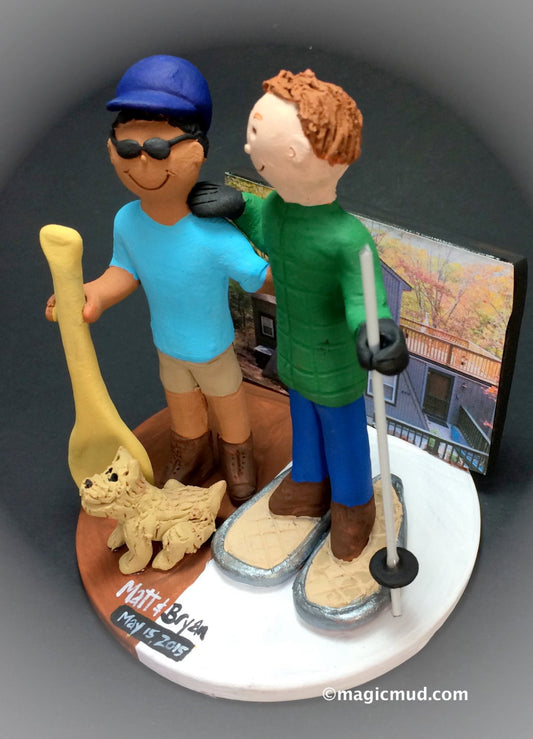 Interracial Gay's Wedding Cake Topper, Gay Wedding Cake Topper, Caketopper for 2 Men, Two Grooms Caketopper, Gays Wedding Cake Topper