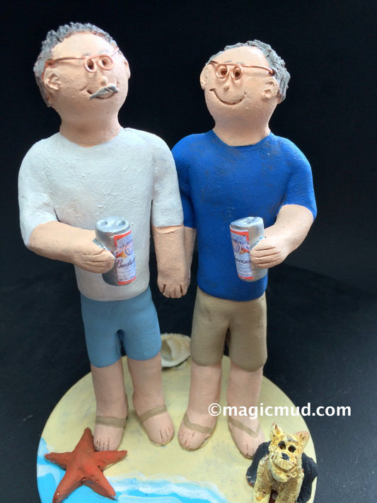 Cake Topper for Same Sex Wedding, Gay Wedding Cake Topper, Caketopper for 2 Men, Two Grooms Caketopper, Gays Wedding Cake Topper - iWeddingCakeToppers