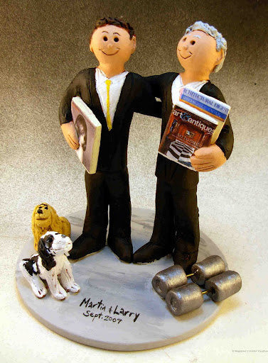 Unique Gays Wedding CakeTopper, Same Sex Wedding CakeTopper, Gay Wedding CakeTopper, Caketopper for 2 Men, Two Grooms Caketopper,GaysCaketop - iWeddingCakeToppers