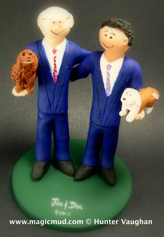 Same Sex Wedding Cake Topper, Gay Wedding Cake Topper, Caketopper for 2 Men, Two Grooms Caketopper, Gay Mens Wedding Cake Topper - iWeddingCakeToppers