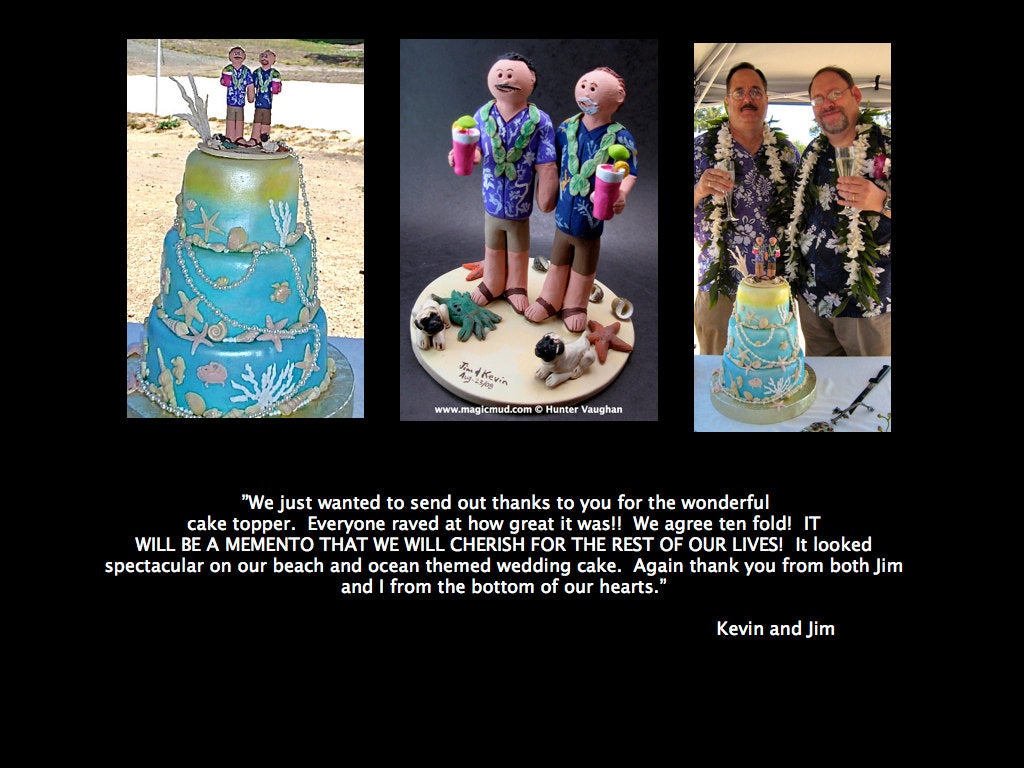 Gay's Wedding Cake Topper, Scuba Diving Gays Wedding Cake Topper, Caketopper for 2 Men, Two Grooms Caketopper, FLA. Gays Wedding Cake Topper - iWeddingCakeToppers