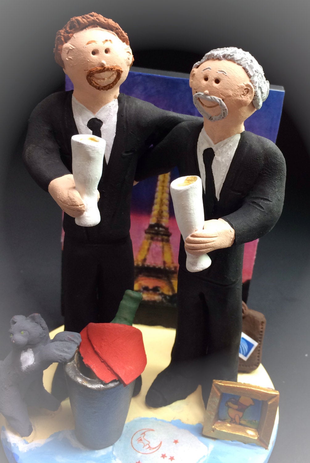 Same Sex Wedding Cake Topper, Gay Wedding Cake Topper, Caketopper for 2 Men, Two Grooms Caketopper, Gays Wedding Cake Topper, TwoMen Caketop - iWeddingCakeToppers