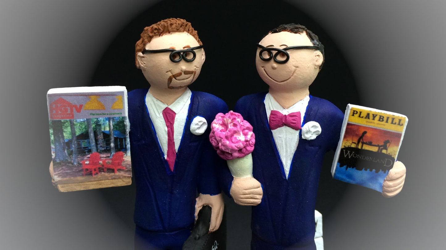 Unique Gays Wedding CakeTopper, Same Sex Wedding CakeTopper, Gay Wedding CakeTopper, Caketopper for 2 Men, Two Grooms Caketopper,GaysCaketop