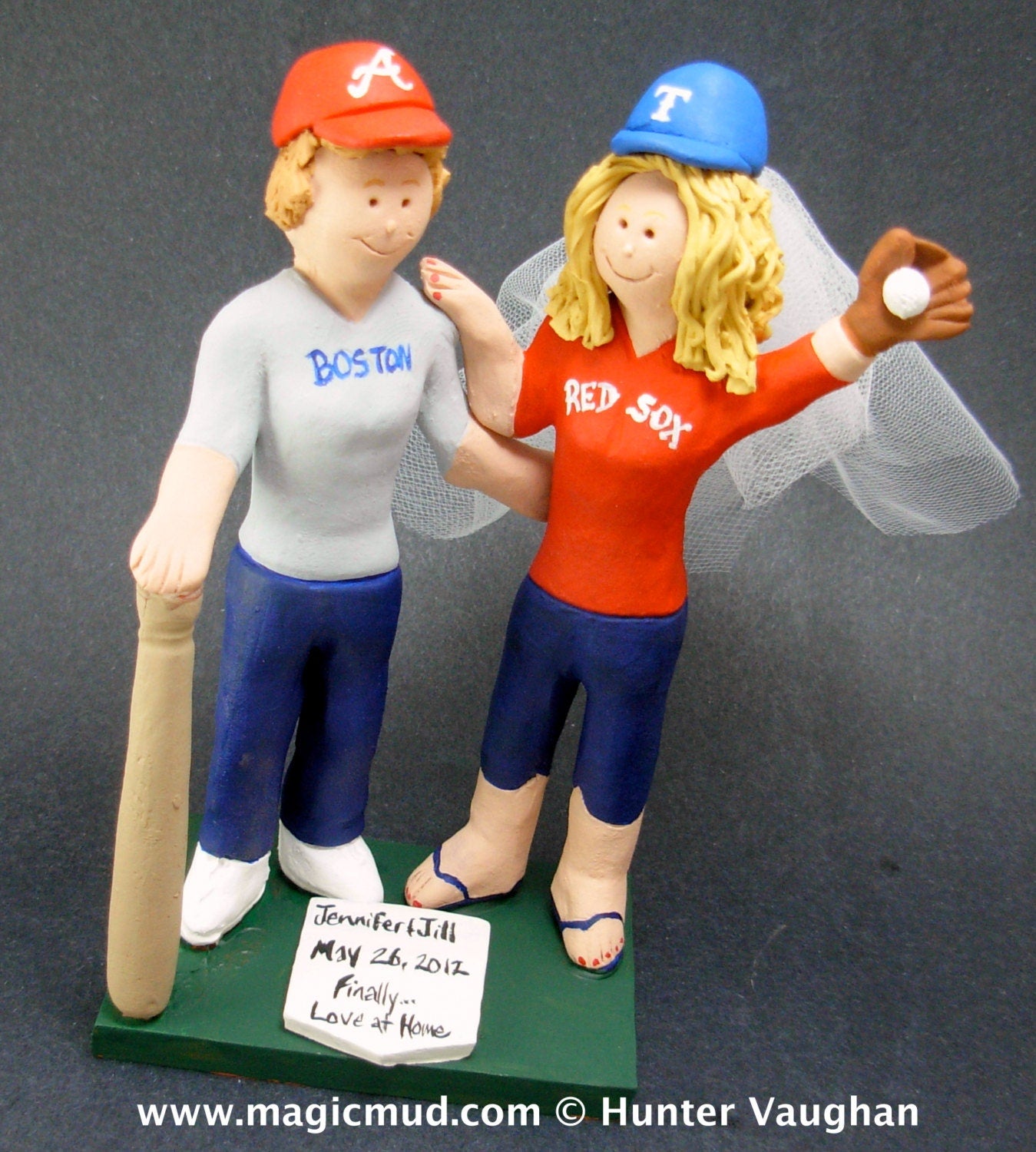 Lesbian Baseball Players Wedding Caketopper , Lesbian Wedding Cake Topper, Gay Wedding Figurine, Same Sex WeddingCake Topper, Gay Caketopper