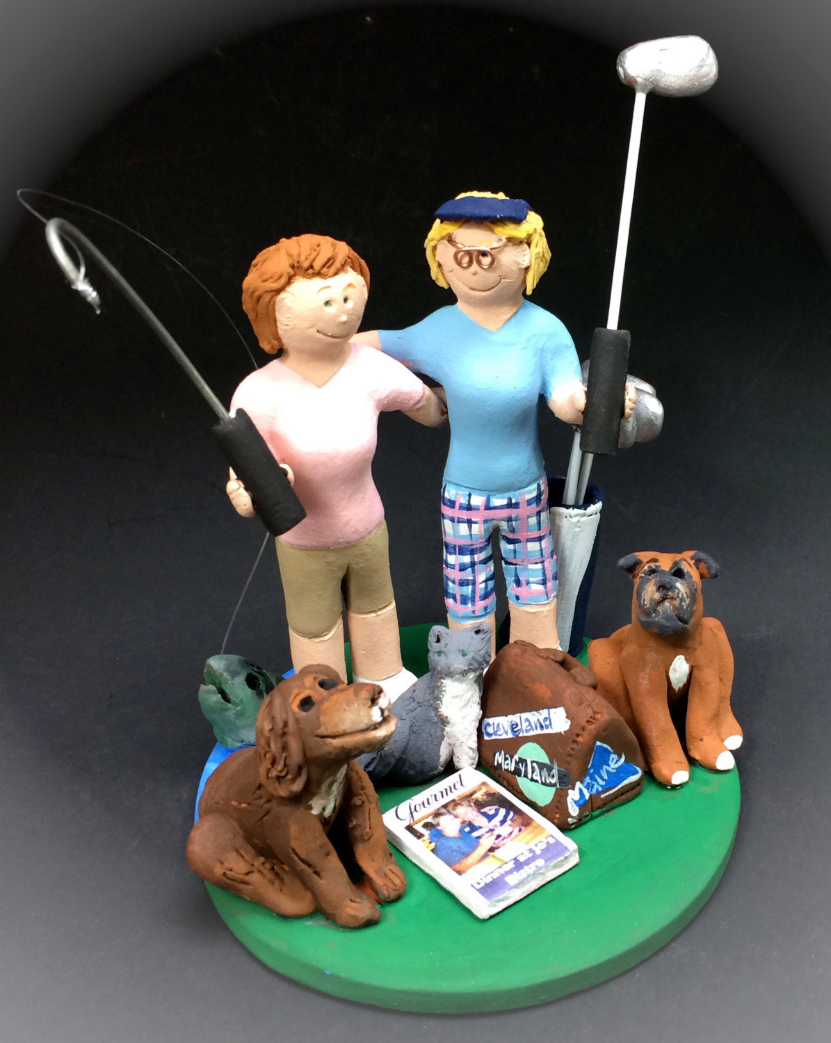 Gay Women Golfer's Wedding Caketopper, Lesbian Wedding CakeTopper, Gay Wedding Figurine, Same Sex Wedding CakeTopper,CakeTopper for Lesbians - iWeddingCakeToppers