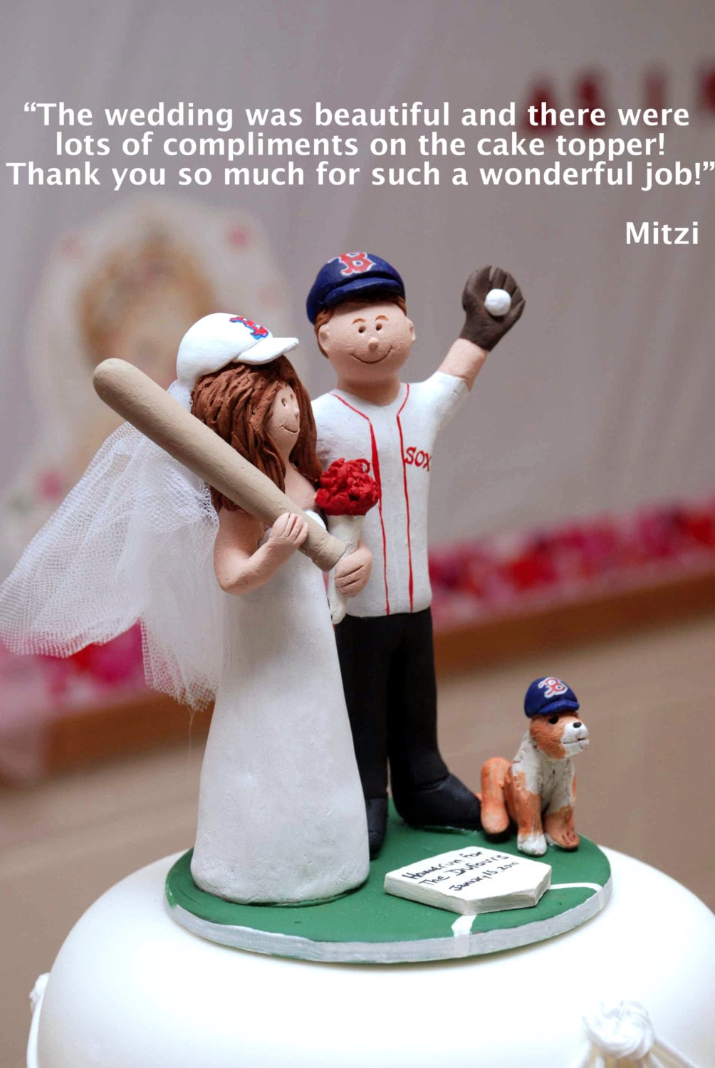 Phillies Wedding Cake Topper, Yankees Bride Baseball Wedding Cake Topper, Phillies Wedding Anniversary Gift, MLB Baseball Wedding Gift
